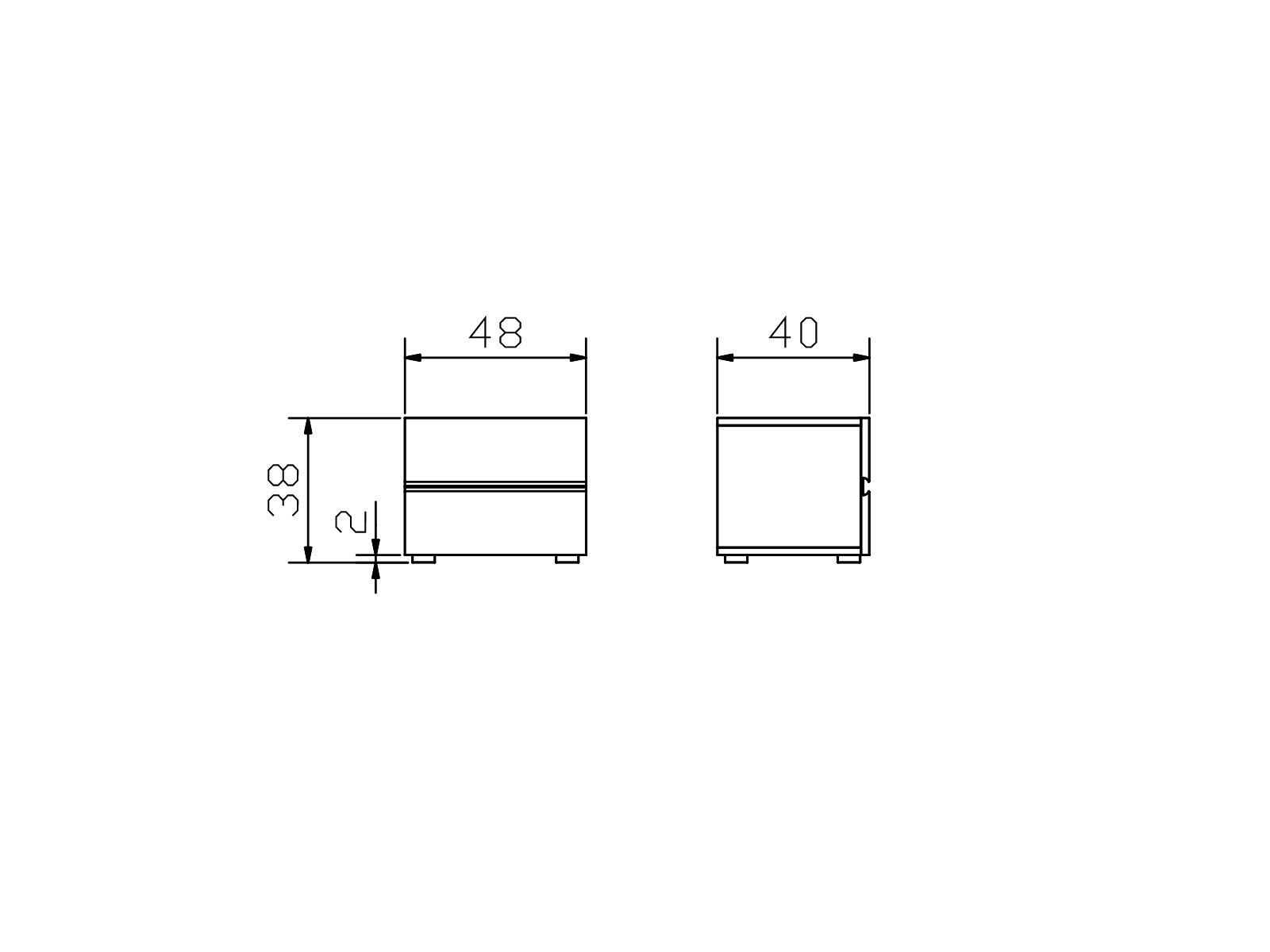 Hasena Oak-Wild Nachttisch Menza, Maße