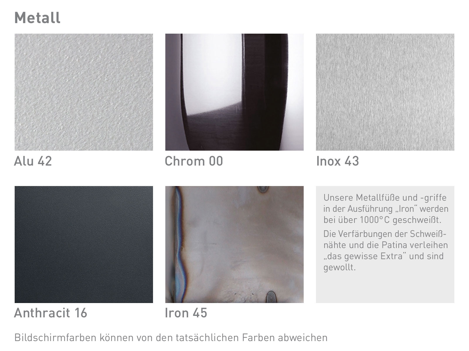 Hasena Füße Metall Mico, Ausführungen