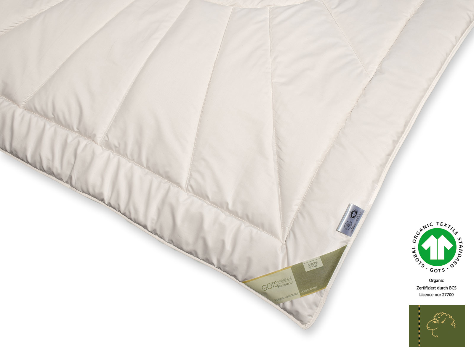 Bio-Schurwolle GOTSorganic Leichtsteppbett