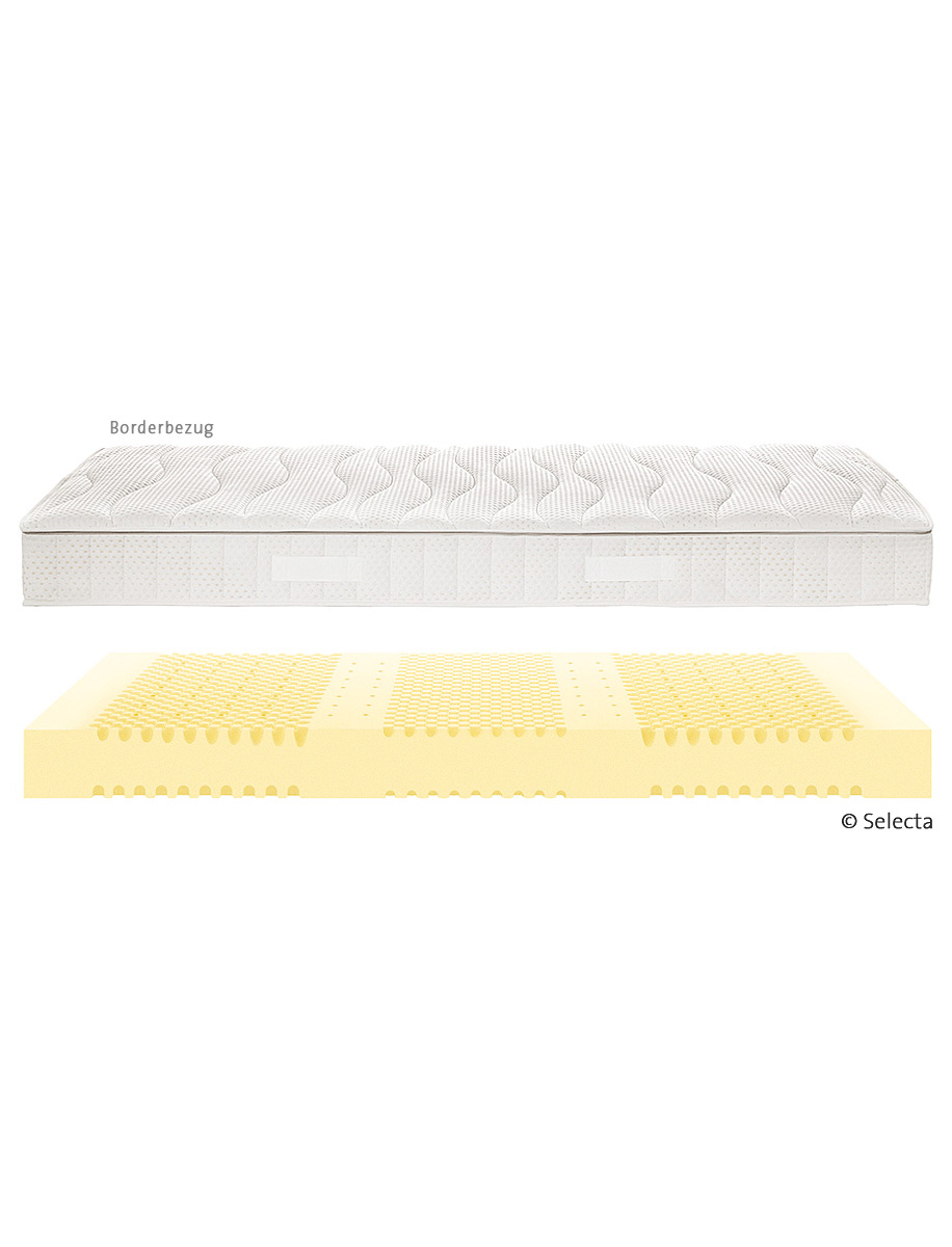 Selecta S5 Kaltschaummatratze , Borderverarbeitung Waschbezug S861 und Wollbezug S161