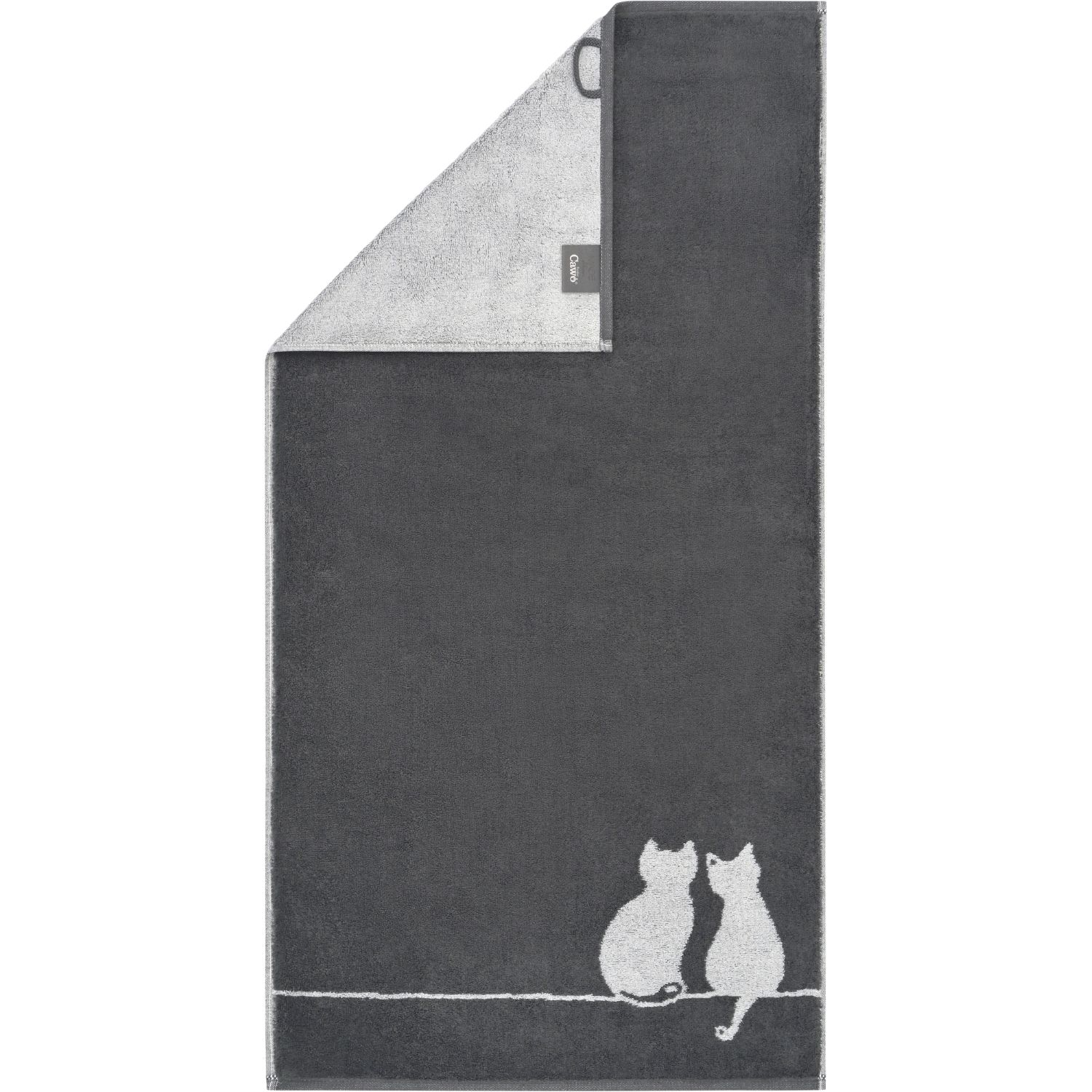 Cawö "You & Me" Duschtusch (Cute Cats Edition) - Basalt-Platin