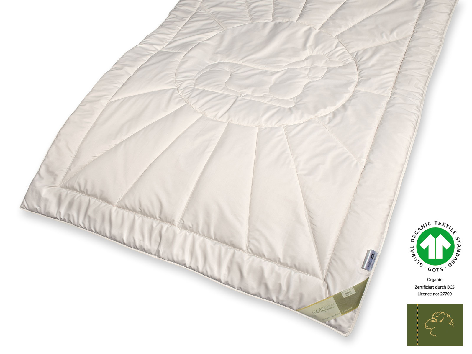 Bio-Schurwolle GOTSorganic Leichtsteppbett