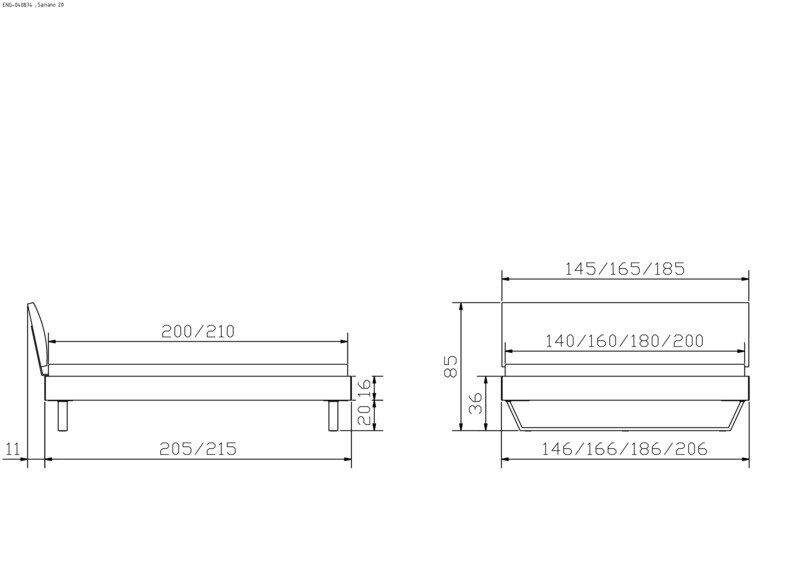 Maße Fußhöhe 20 cm