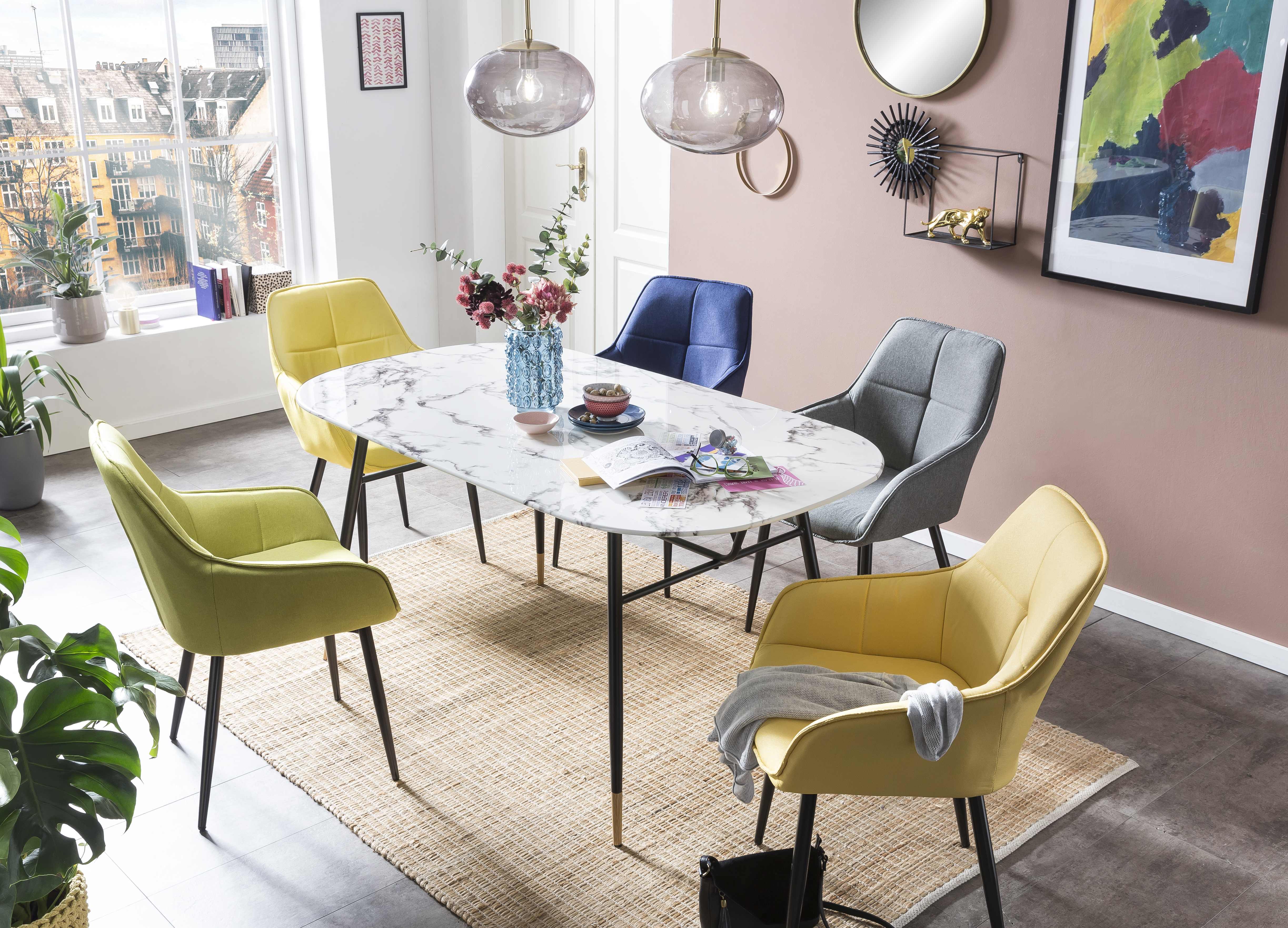 Grün, Gelb, Blau und Grau