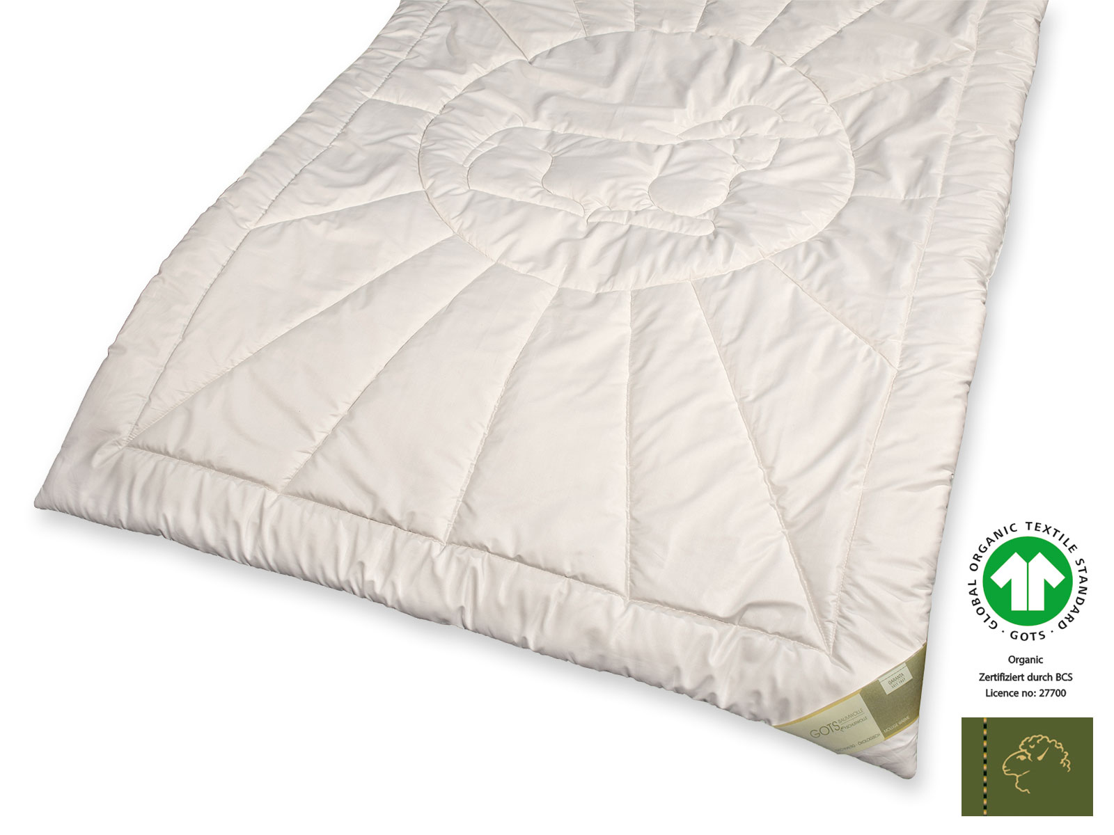 Bio-Schurwolle GOTSorganic Duo-Warm-Steppbett