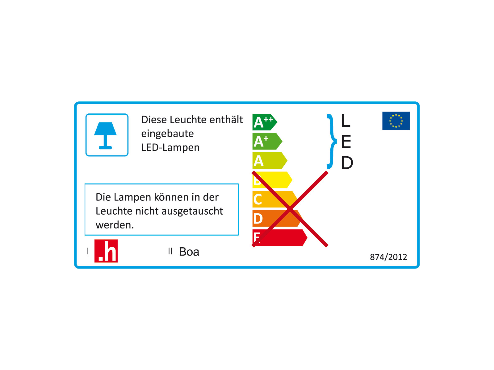 Hasena Lampe Boa 2er Set, Farbe Chrom, Energie-Effizienz