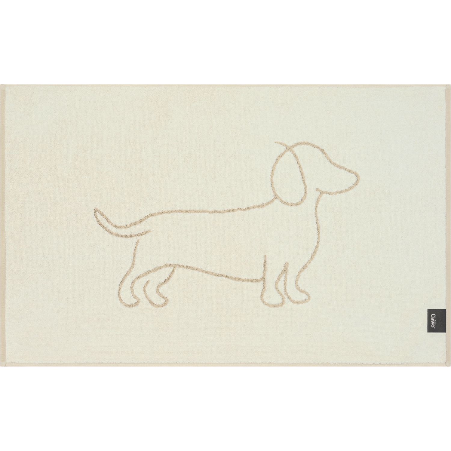 Cawö "Companion" Badematte (We love Dogs Edition) - Natur-Beige (Rückseite)