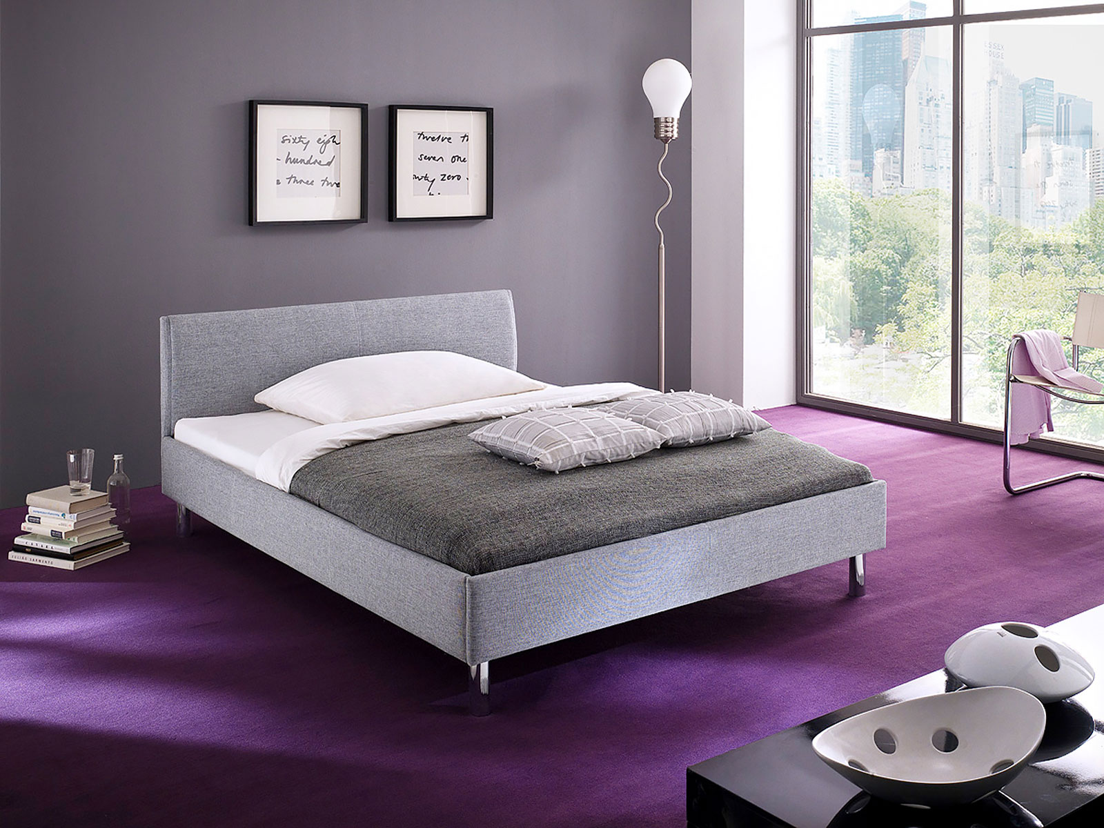 Polsterbett Hip Hop, Farbe Grau