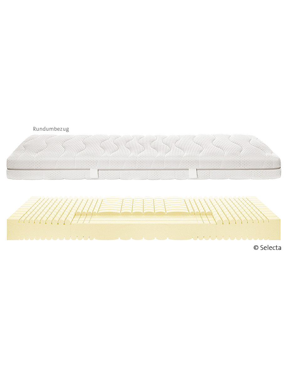 Selecta Kaltschaummatratze S6 Rundumverarbeitung Waschbezug S860 und Wollbezug S160