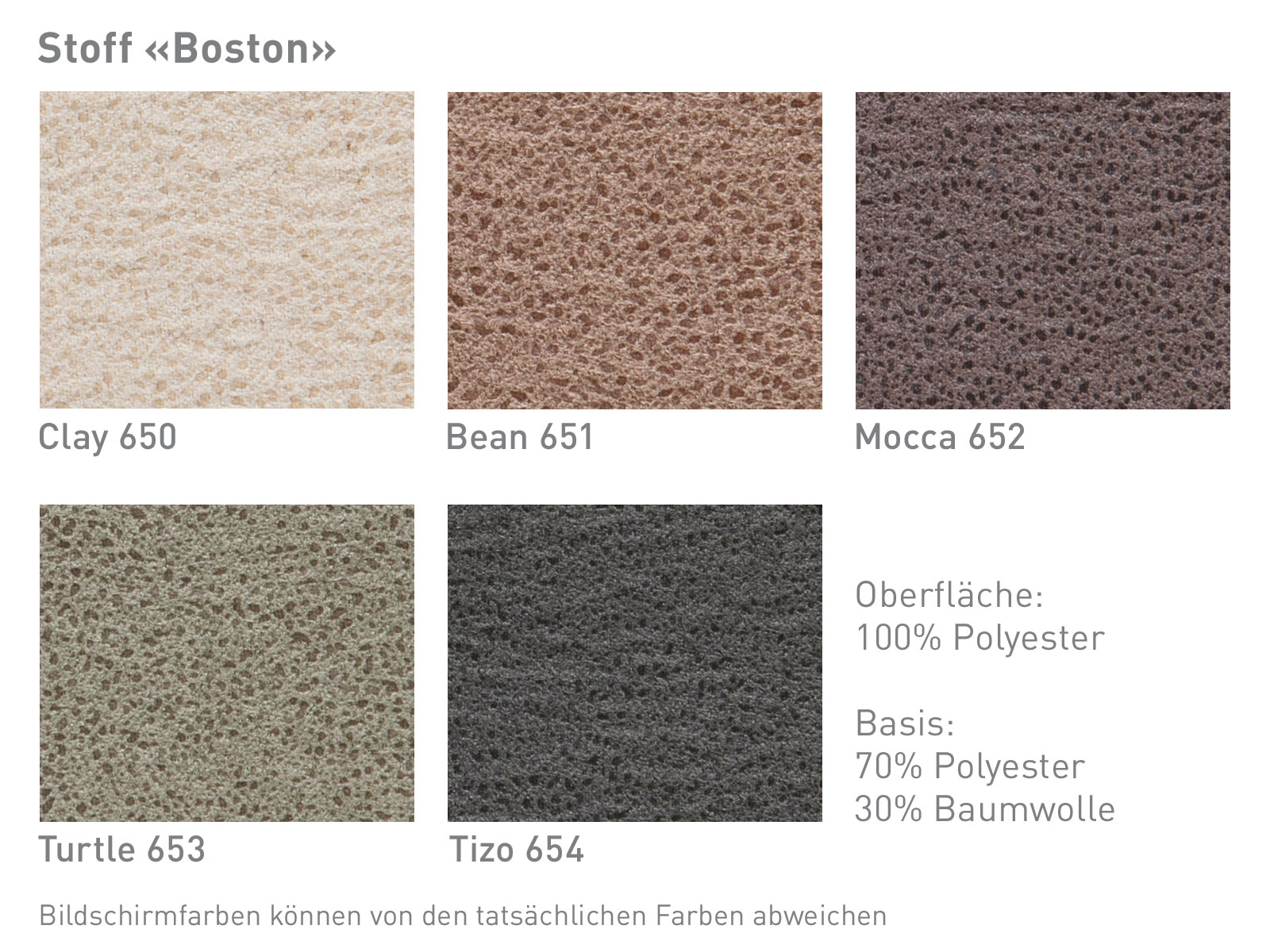 Farbkarte Stoff Boston