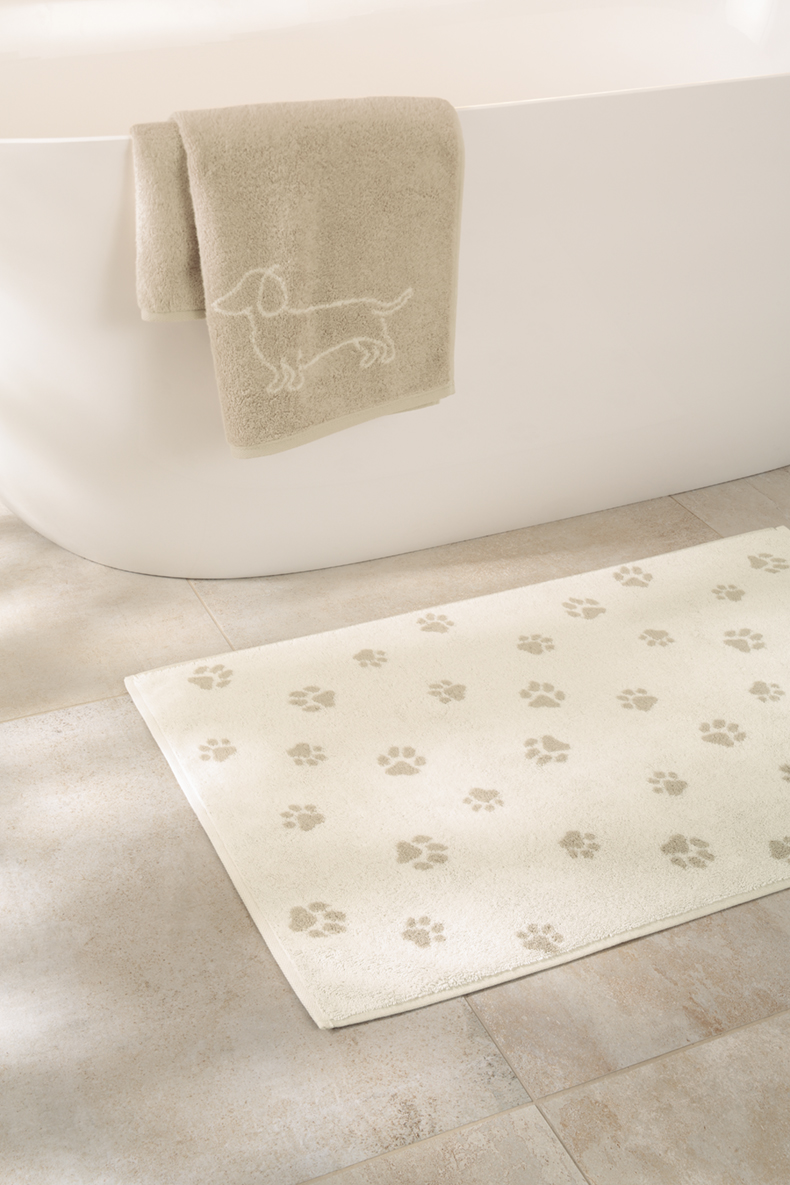 Cawö "Paws" Badematte (We love Dogs Edition) - Natur-Beige