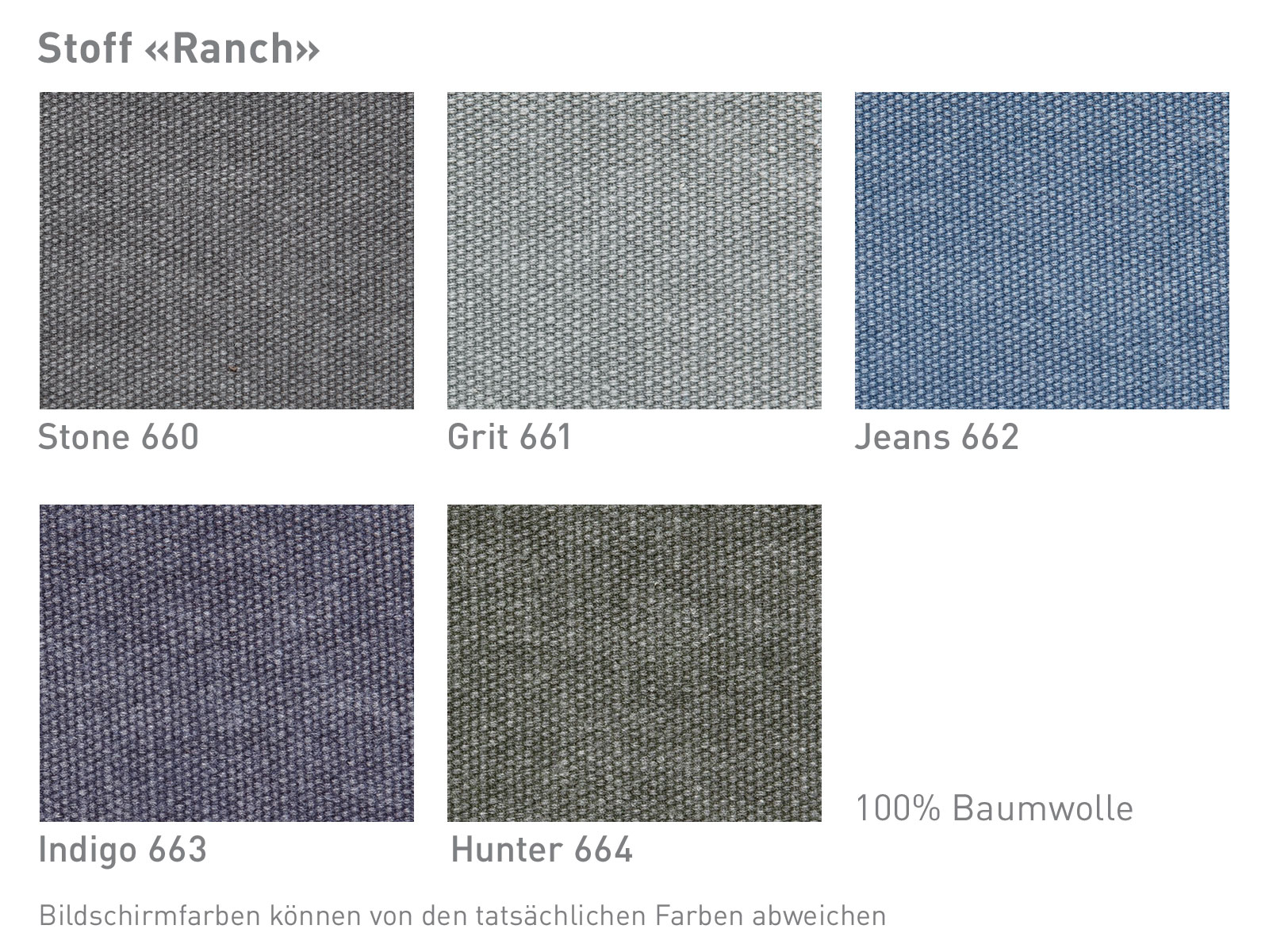Farbkarte Stoff Ranch