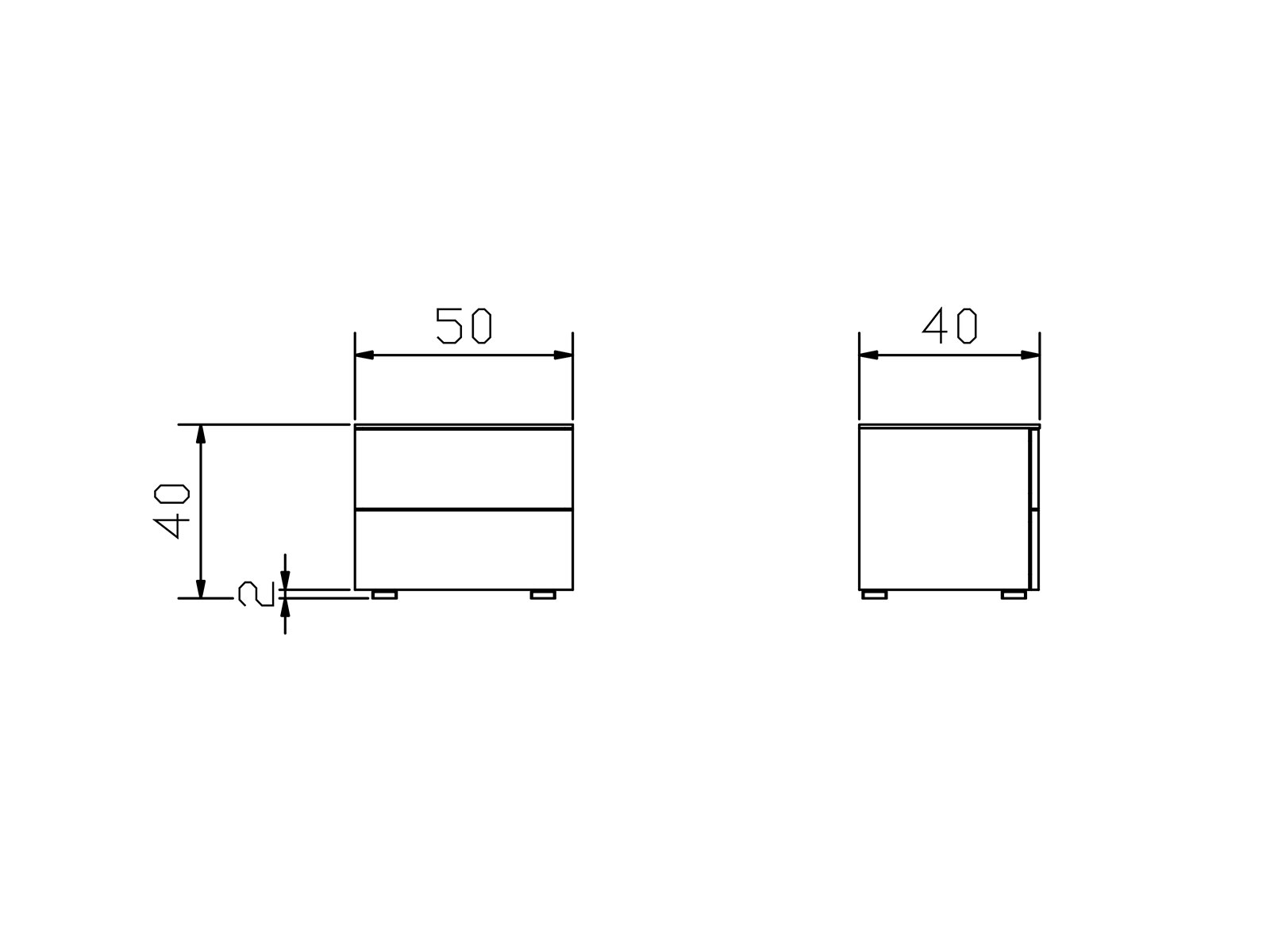 Top-Line Nachttisch Mino, Konstruktionsmaße