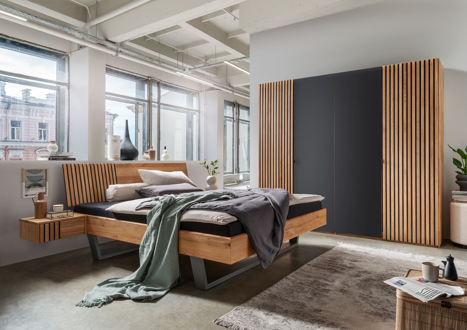 Mit Massivholz-Bett Manhattan II