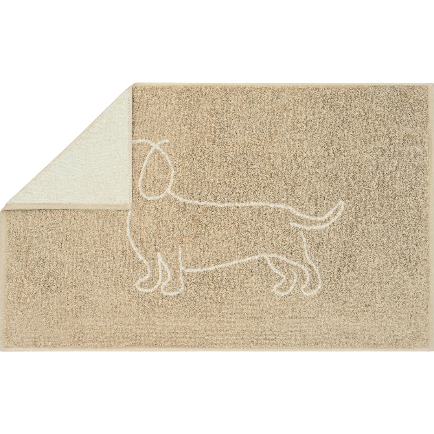 Cawö "Companion" Badematte (We love Dogs Edition) - Natur-Beige (Vorderseite)