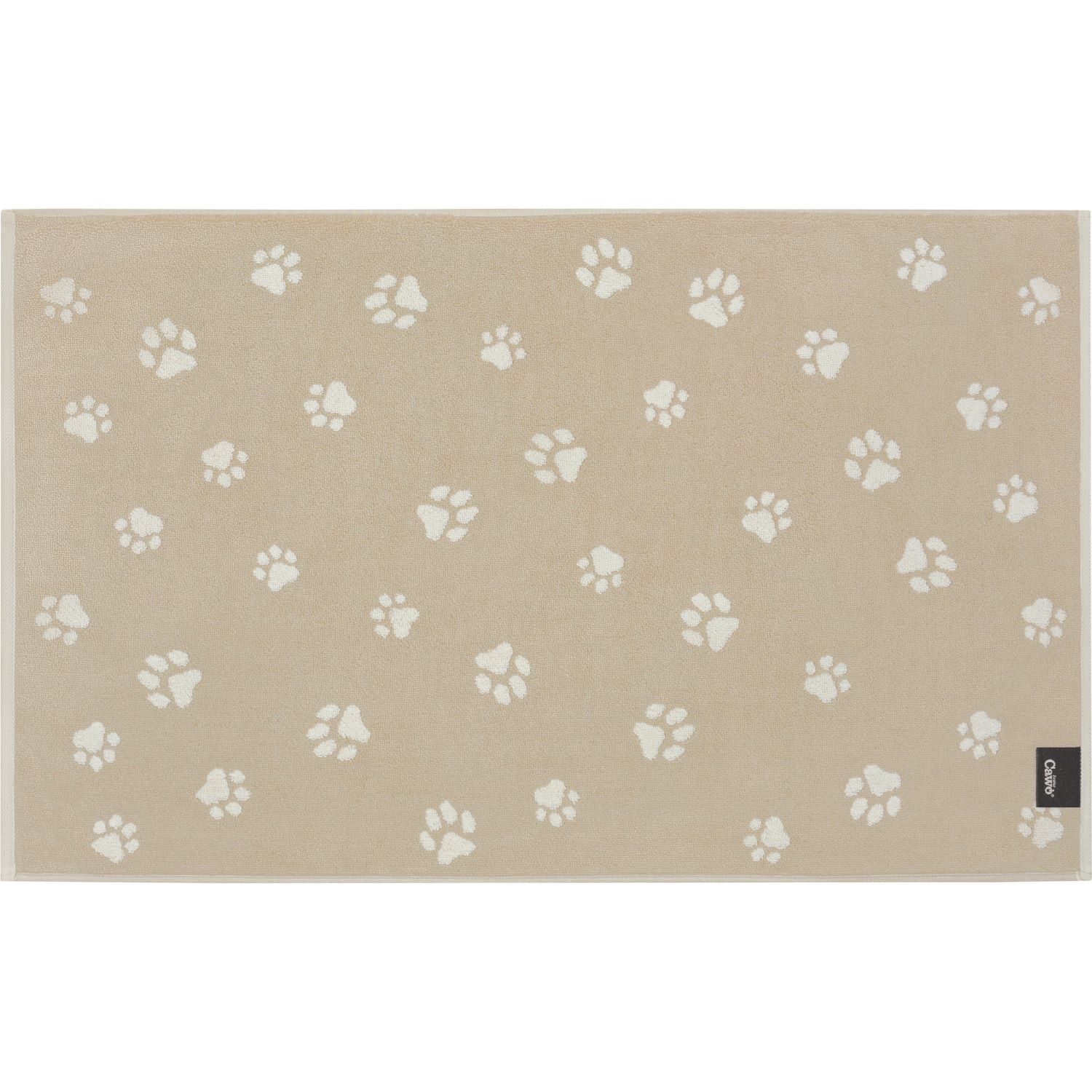 Cawö "Paws" Badematte (We love Dogs Edition) - Natur-Beige (Rückseite)