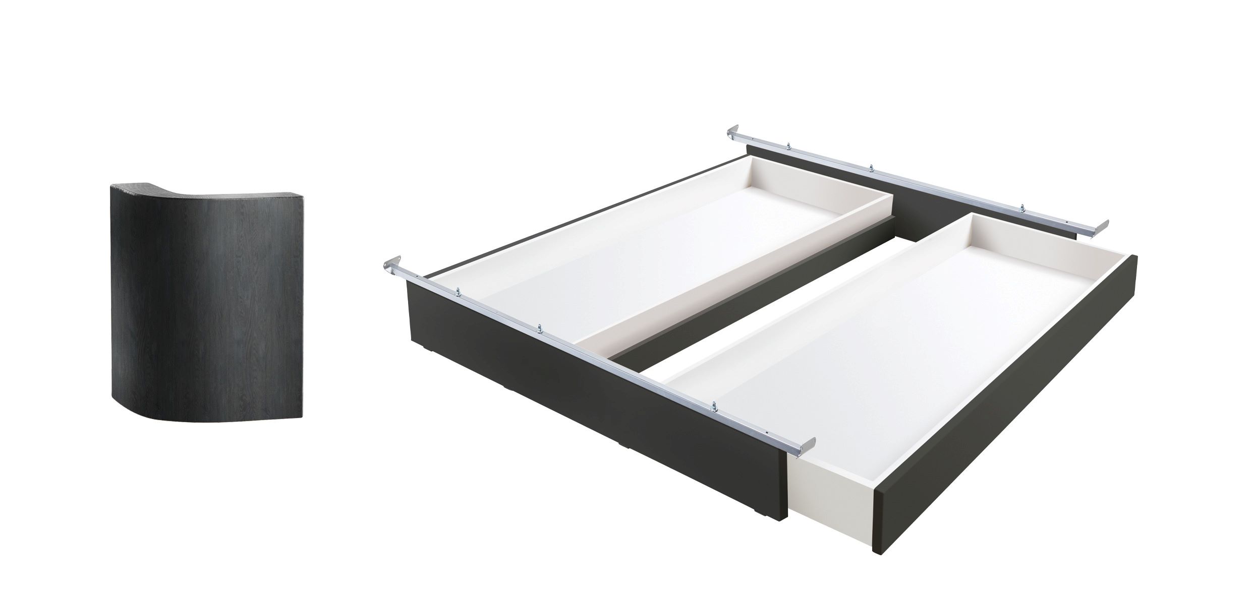 Oak-Line Lovie-Ron Box, 2 Schubladen, Eiche graphit gebürstet, geölt