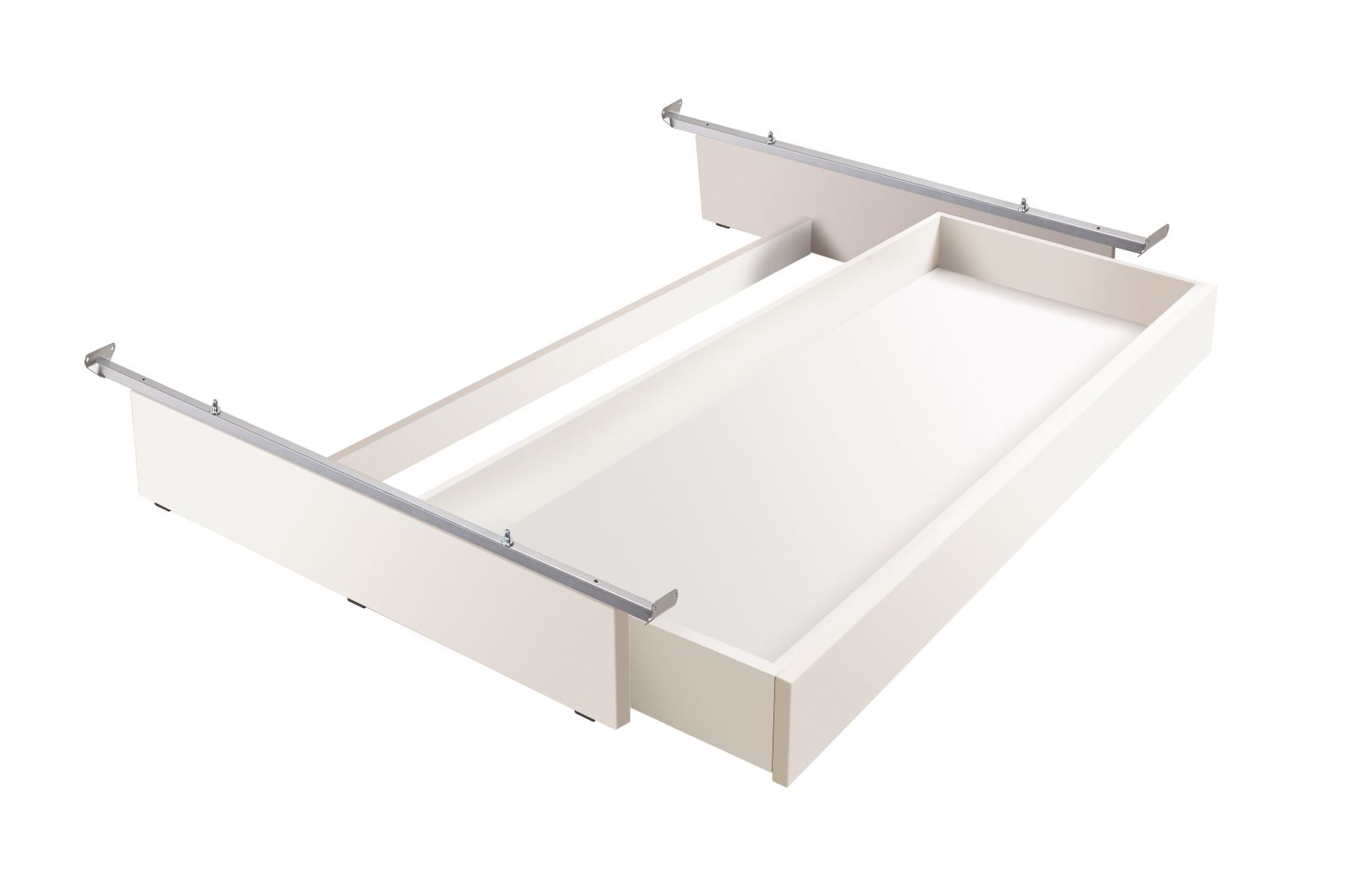 Weiss deckend, lackiert, MDF, 1 Schublade