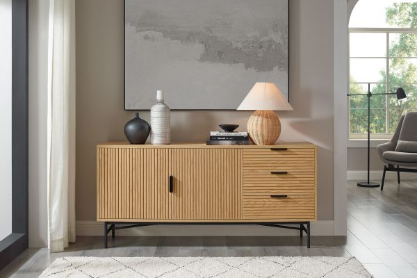 Sideboard 160 cm Eiche Echtholzfurnier 371657