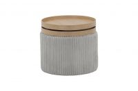 Beistelltisch Hellgrau Texturstoff 390405 Beistelltisch Hellgrau Texturstoff 390405