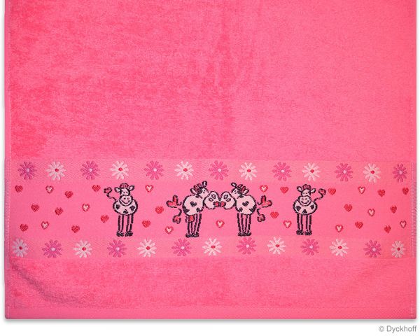 Dyckhoff Kinderfrottierserie Handtuch Kuh, Rosé 50 x 100 cm