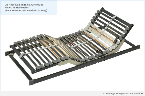 Benninger Bettsysteme Lattenrost Plano 28 mit 2 Flachmotoren und Netzfreischaltung