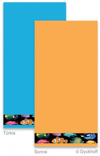 Dyckhoff Handtuch Fische Digitaldruck, Türkis 50 x 100 cm