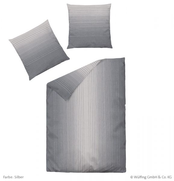 Dormisette Web-Flanell Melange Webkunst Q586 Dessin 5020, Silber 135 x 200 + 80 x 80 cm