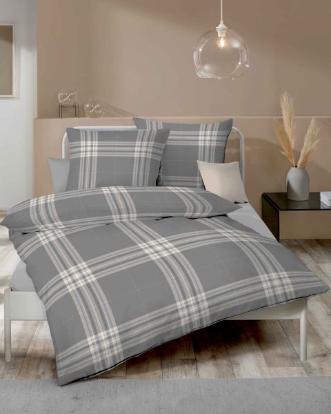 Kaeppel Edelflanell Bettwäsche "Pure" - Anthrazit