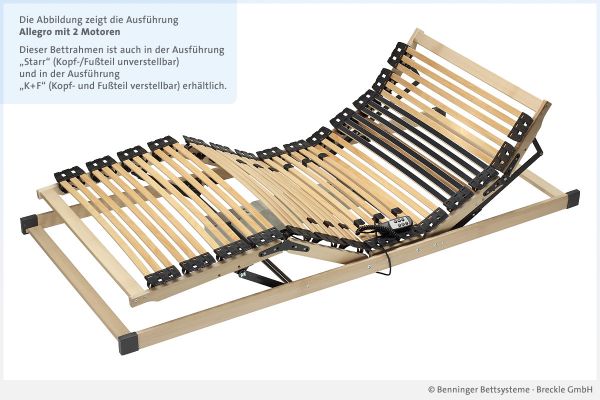Benninger Bettsysteme Lattenrost Allegro mit 2 Motoren