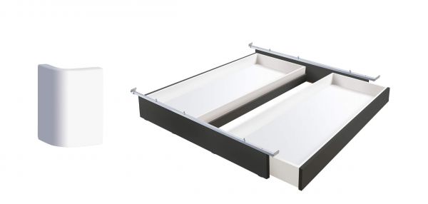 Buche anthracit deckend, lackiert, Füße Buche weiss deckend, lackiert