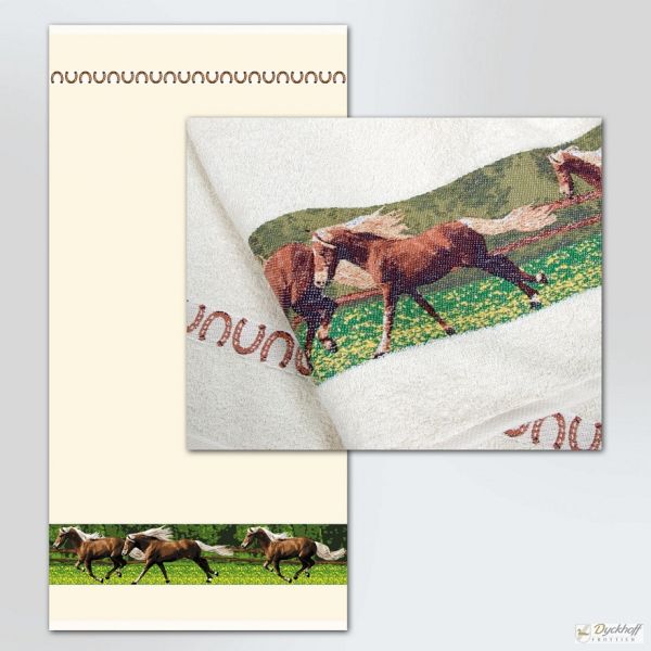 Dyckhoff Handtuch Pferdewiese, Natur 50 x 100 cm