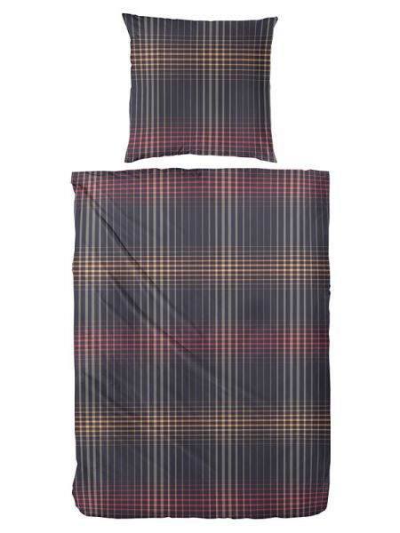 Prinz Exklusiv Mako-Satin Bettwäsche Karo 243131, 200 x 200 + 2 x 80 x 80 cm