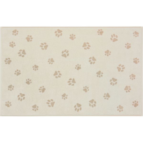 Cawö "Paws" Badematte (We love Dogs Edition) - Natur-Beige (Vorderseite)