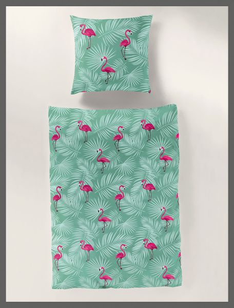 Bierbaum GO2BED Seersucker Bettwäsche Flamingo 3373 Mint
