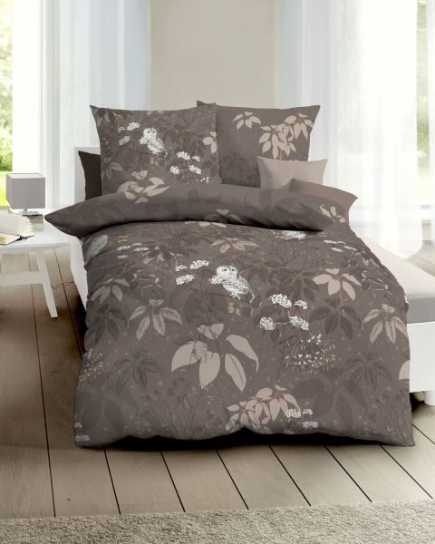 Kaeppel Feinbiber Bettwäsche "Schneeeule" - Braun