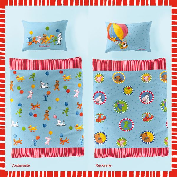Bierbaum Kinder Renforcé Bettwäsche Die Lieben Sieben 2257, Blau 100 x 135 + 40 x 60 cm