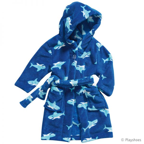 Playshoes Fleece-Bademantel Hai