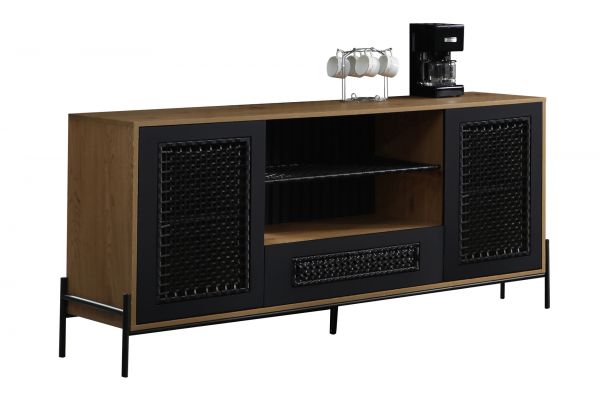 Sideboard Natur/Schwarz 396223